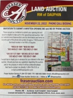 PHONE CALL BIDDING AUCTION OF 718.55 ACRES OF FARMLAND RM OF DAUPHIN (NO ONLINE BIDDING AVAILABLE)