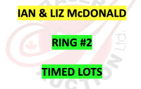 IAN & LIZ MCDONALD 204-637-2150 or 204-526-5385 Retirement Timed Online Auction