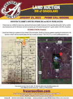 PHONE CALL BIDDING AUCTION OF 163.59 ACRES OF FARMLAND & YARD SITE RM OF GRASSLAND (NO ONLINE BIDDING AVAILABLE )