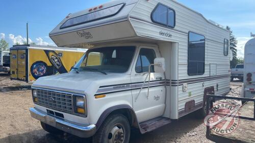 1987 14ft Glendale Classic Motorhome, F61, 130,265 showing, VIN#1FDKE30H0HHB61037, Owner: ___________________, Seller: Fraser Auction ___________________________ ***TOD, keys -office trailer***