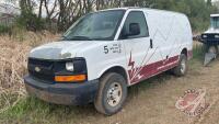 2008 Chevrolet Express 2500 Cargo Van, 301,610 kms showing, VIN# 1GCGG25C081137518, F125, Owner: Brian C Donogh, Seller: Fraser Auction _______________________ ***TOD, keys - office trailer***