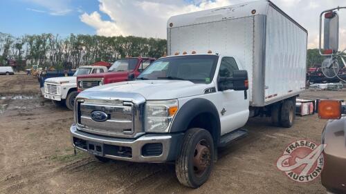 2012 Ford F450 Cube Van truck, F212, 592,186 kms showing, VIN#  1FDUF4GT1CEC89108, SAFETIED Owner: Zuke Distributing