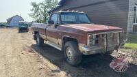 1982 GMC 2500 Sierra SLE, F178, 8182 showing, VIN# 2GTGK24J3C1516305, Owner: Wayne K Schweitzer, Seller: Fraser Auction_____________________________ ***TOD, keys - office trailer***