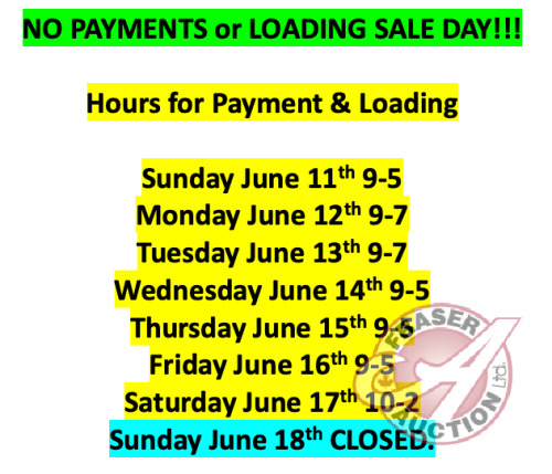 OFFICE HOURS FOR PAYMENTS & PICK-UP