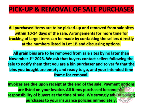 Pick-Up & Removal of purchases information