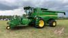 JD S680 Combine w/ JD 615P Pickup Header, Rotor hrs showing:2087, Engine hrs showing:3166, s/nTE0767176