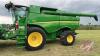 JD S680 Combine w/ JD 615P Pickup Header, Rotor hrs showing:2087, Engine hrs showing:3166, s/nTE0767176 - 2