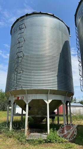 Bin #1 - Approx 5000 Bushel Westeel Bin on Peloquin Hopper Cone, 5hp 3ph Gold’N Air aeration fan