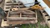 Antique Platform Scale w/ Weight Plates and antique tool box w/ saws - 4