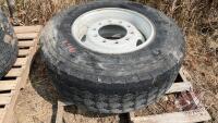 Used Bridgestone 385/65R22.5 on Rim, H46