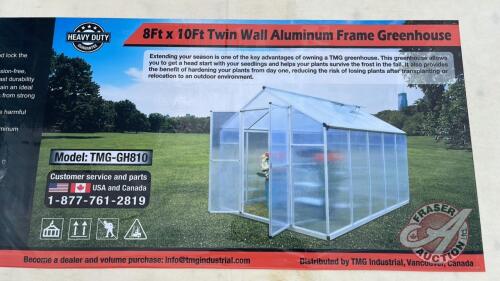 TMG-GH810 - 8ft x 10ft Twin Wall Aluminum Frame Greenhouse, H67