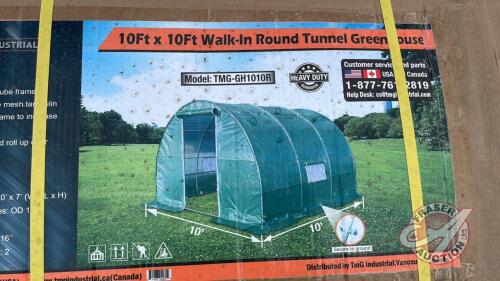 TMG-GH1010R - 10ft x 10ft Walk-in Round Tunnel Greenhouse, H67