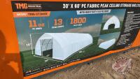 TMG-ST3060E - 30ft x 60ft Peak Ceiling Storage Shelter, H67