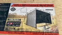 TMG-MS1220L - 12ft x 20ft Livestock Metal Shed, H67