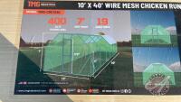 TMG-CRS1040 - 10ft x 40ft Wire Mesh Chicken Run Shelter Coop, H67