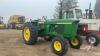 JD 4020 2WD Tractor, H105, s/n N/A 3635 hours showing, *** Keys in Office Trailer *** - 2