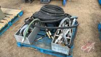 110' 3/4 underground flex hose, misc flex hose, gas regulators, H56