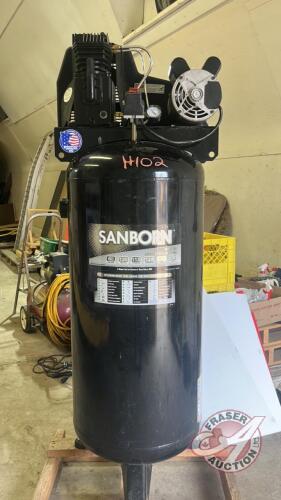 60 Gal Sanborn Air Compressor, H102, s/n 1303108U1830032, *** Manual in Office Trailer***