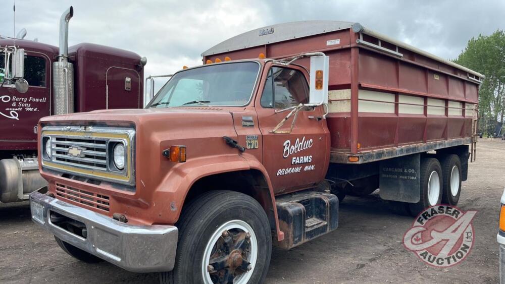 1979 Chevy C70 t/a Grain Truck, H115, 546,411 showing, VIN 1979 Chevy C70 t/a Grain Truck, H115, 546,411 showing, VIN