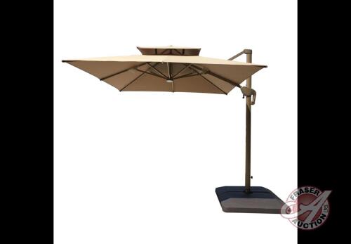 TMG-LUA08 - 8ft x 8ft Cantilever Aluminum Umbrella w/ LED Lights, H67