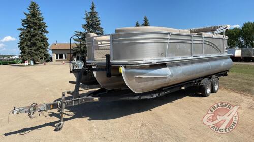 Harris HCX230 Cruiser Pontoon Boat w/ 2013 Karavan Trailer VIN#5KTPS2527DF646809, H159, Owner: Virden Recreation and Water Sports LTD, Seller: Fraser Auction ________________________ ***TOD and Keys in Office Trailer**** PST #357140-8