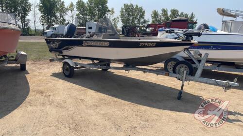 16' Legend 164 Xcite Fishing Boat, H159, 2004 Shorelander Trailer VIN#1MDP2MS164A274070, Owner: Virden Recreation and Water Sports Ltd. Seller: Fraser Auction ______________________*** Key in Office Trailer *** *** Foot pedal in Office Shed *** PST #3571