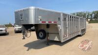 2016 Wilson Foreman Aluminum Livestock Trailer, H145, VIN#1W17303S7G5549801, Owner: Shawn E Kliever, Seller: Fraser Auction_______________, *** Spare clearance lights in Office Shed *** ***TOD in office trailer***