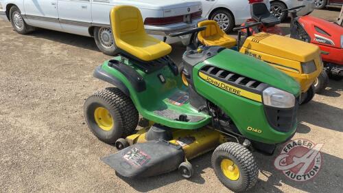 JD D140 Lawn Mower, H203, 447 hrs showing *** Keys in Office Trailer *** *** Manual in Office Trailer ***