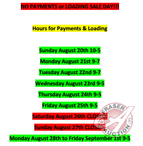 OFFICE HOURS FOR PAYMENTS & PICK-UP