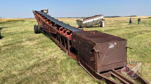 50ft x 26in piling conveyor with fixed axle