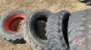 (4) Skid steer tires - assorted sizes, 1 with a rim - 2