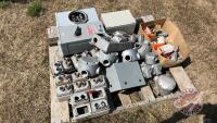 pallet of assorted electrical components