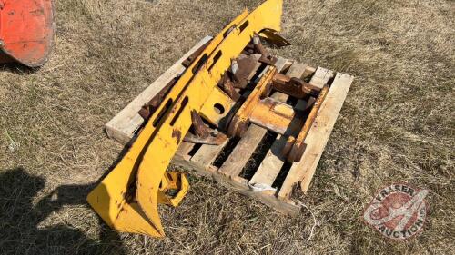 Pallet with JD mini hoe quick attach and Vermeer directional drill parts