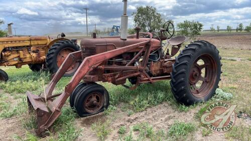 Farmall M Row Crop tractor w/ loader and 4' bucket, 38 hp, s/n 13511 (NOT RUNNING)