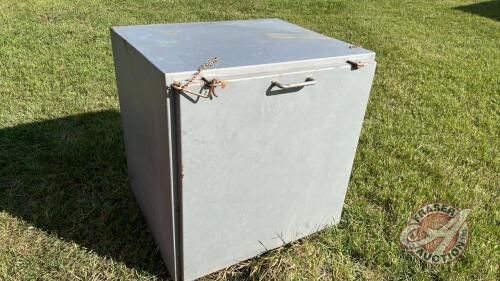 steel storage bin 32”w x 32”h x 26”d