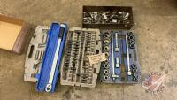 Westward 3/4in socket set, misc sockets and jet 1/2in torque wrench