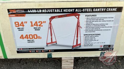 TMG-AGC20 Adjustable height steel Gantry crane 4400 lbs cap