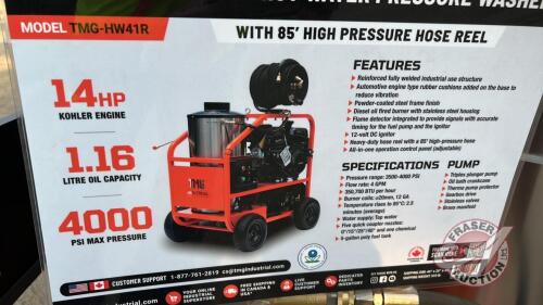 TMG-HW41R 4000psi pressure washer with reel, 14hp Kohler engine