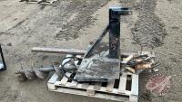 hyd post hole auger with 12" bit (mounts for loader or Skid steer) J42