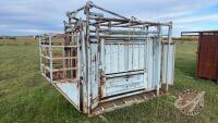 Pearson squeeze chute with crash gate