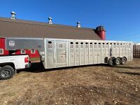 *2012 32' Merritt triple axel aluminum stock trailer, VIN# 1MT5N3232CH021221, Owner: Gervin Stock Farms Seller: Fraser Auction ____________ ***TOD,SAFETY***