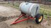 approx 200-gal metal tank on wheels J80 - 2