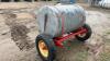 approx 200-gal metal tank on wheels J80 - 3