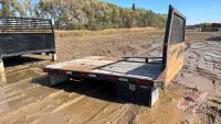 11' Buyers steel flat deck with head ache rack, mounted toolbox, 2" receiver hitchJ105
