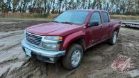 2005 GMC Canyon SLE crew cab truck 235,535 showing VIN# 1GTDT136558238417 Owner: Trenton C Nowosad Seller: Fraser Auction ________________________*KEY* TOD J133