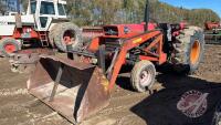 MF 165 Dsl tractor with Farmhand loader 3618 hours showing J40 s/n SDW6430001342