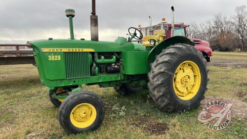 JD 3020 Diesel 2WD Tractor, S/N 100857R