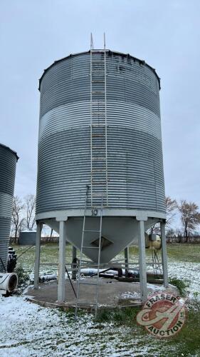 Bin #10 - Approx 2200 Bushel Metal Industries Bin on Comte Hopper Cone "Bins to be removed after June 30th and before December 31st 2024"