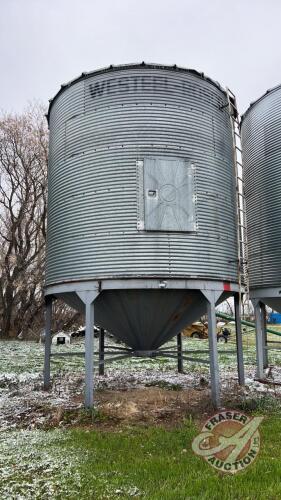 Bin #5 - Approx 1800 Bushel Westeel Rosco Bin on Westeel Retro Hopper Cone "Bins to be removed after June 30th and before December 31st 2024"