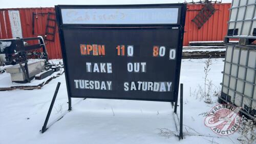 6’x4’ Road Sign with Magnetic letters